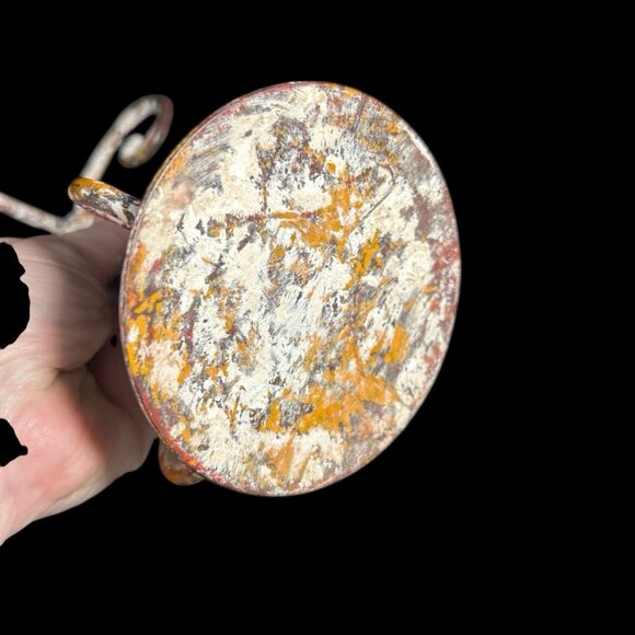 Vintage Iron Scroll Distressed Tabletop Coffee Mug Holder Shabby Chic Sturdy - Picture 3 of 8